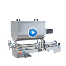 Ex-factory Price Horizontal Pedal Single Head Paste Juice Water Oil Liquid Filling Machine With Hopper Mixer